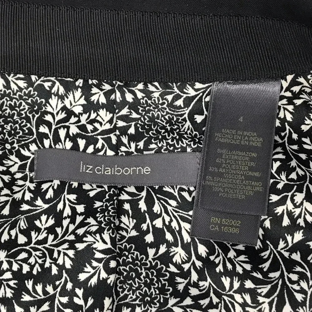 Liz Claiborne Blazer Jacket Womens 4 Black Button Front Career Office - Picture 6 of 7